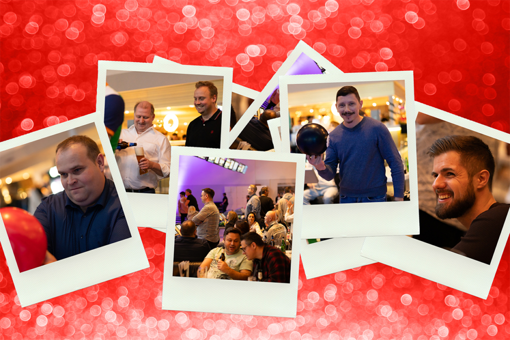 Unsere Weihnachtsfeier 2023 im Bowling Room Koblenz Effekt