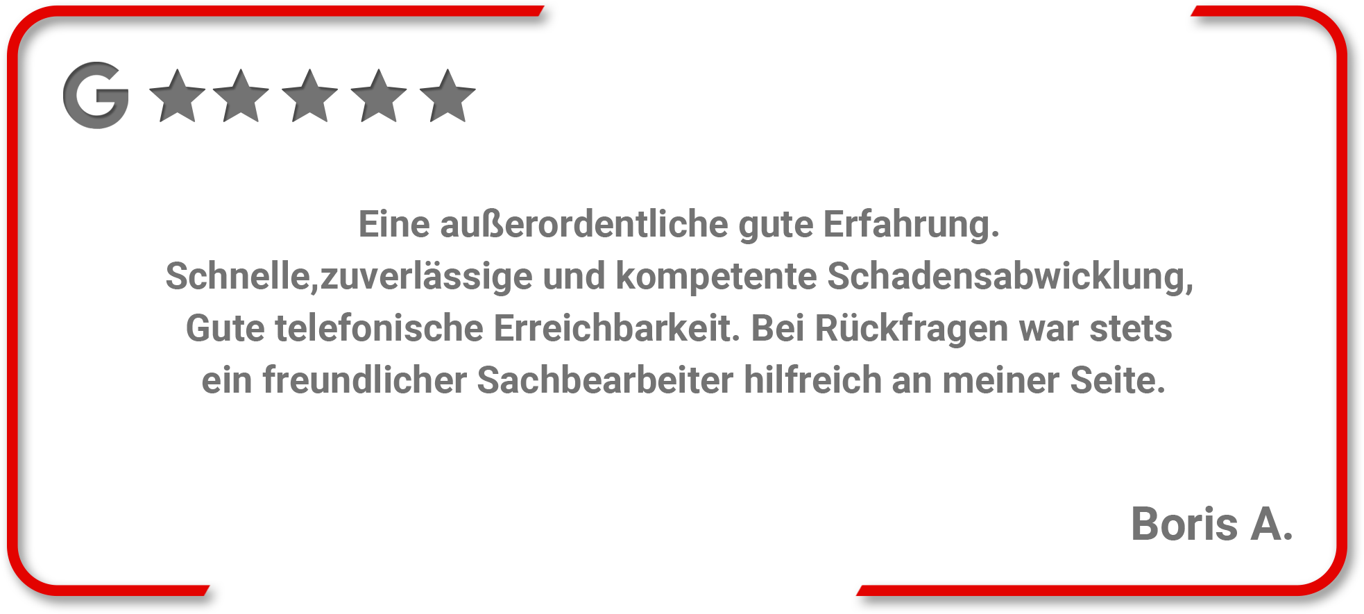 Grafik Kundenfeedback Boris H