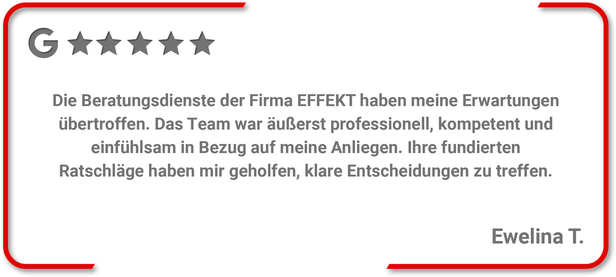 Grafik Kundenfeedback Ewelina T