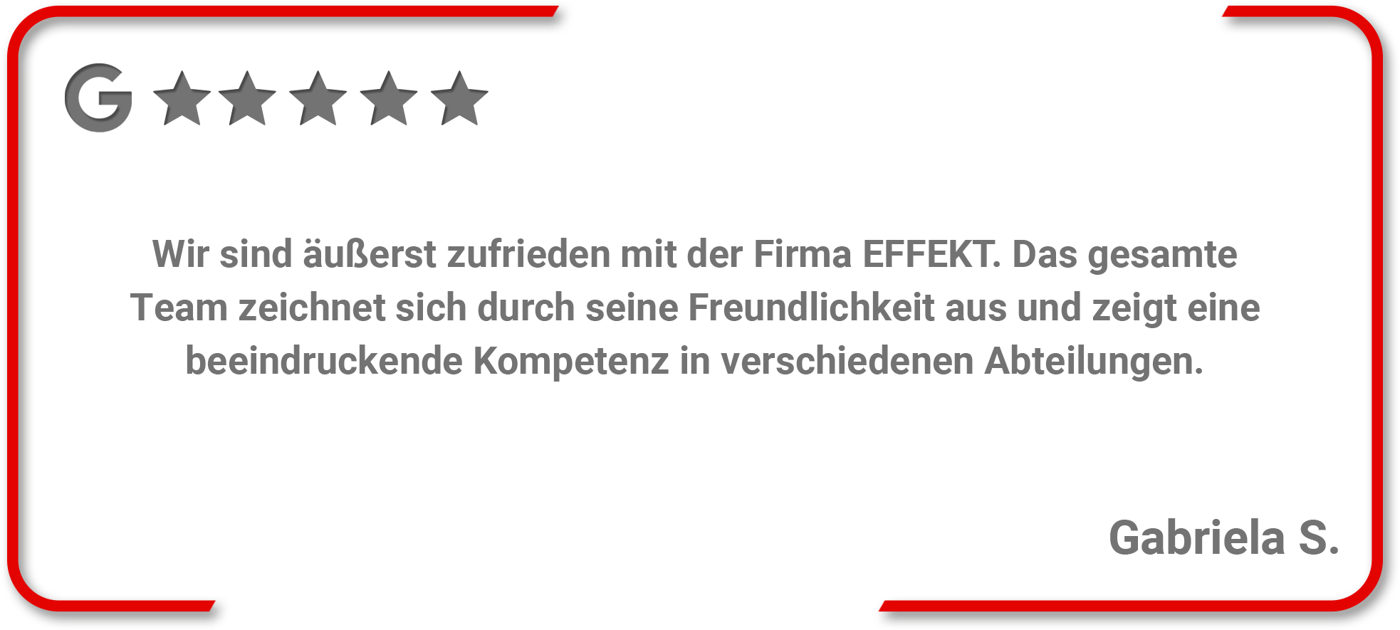 Grafik Kundenfeedback Gabriela S